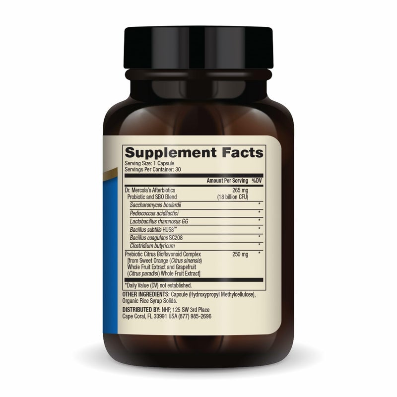 Dr. Mercola Complete Afterbiotics - 18 Billion CFU - Supports Digestive & Immune Health - SBOs - with Saccharomyces boulardii - Non-GMO & Gluten-Free - 30 Capsules (30 Servings) - Image 2